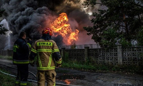 Pożar składowiska zagrażał kopalni