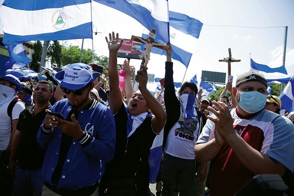 Studencki protest przeciwko atakom na Kościół. Managua, 14 lipca 2018 r.