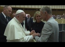 Pope Francis greets singer Sting and his wife, Trudie Styler