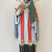 Figura świętego w kościele w Lisowicach.