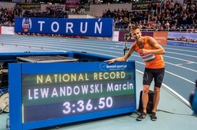 Nowy rekord Polski Lewandowskiego na 1500 m w Toruniu