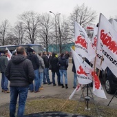 Protest pracowników fabryki Fiata w Tychach