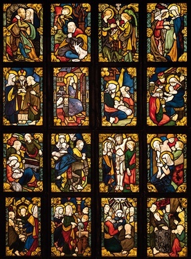 Panel witrażowy „Sceny z życia Najświętszej Panny Marii” (1902–1906).