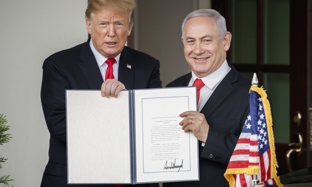 Prezydent USA podpisał dekret uznający suwerenność Izraela nad Wzgórzami Golan
