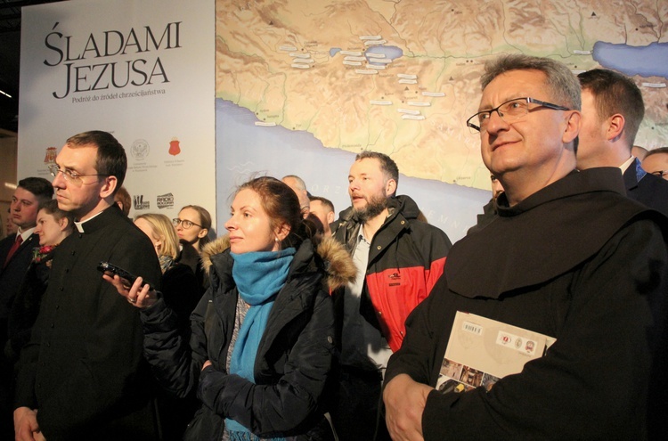 Na otwarcie wystawy przyleciał z Jerozolimy o. Narcyz Klimas (na zdjęciu z prawej), badacz historii Bożego Grobu.