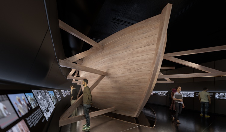 Na wystawie w kopule Świątyni Opatrzności zobaczymy m.in. drewnianą łódź, którą w częściach na wysokość 8. piętra transportował olbrzymi dźwig.