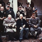 Winston Churchill, Franklin D. Roosevelt i Józef Stalin w Jałcie.