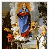 Lorenzo LottoWniebowzięcie Maryi ze św. Antonim Opatem i św. Ludwikiem z Tuluzy olej na desce, 1506katedra Santa Maria Assunta Asolo (Włochy)