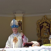 ▲	Ordynariusz świdnicki na uroczystej Eucharystii.