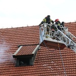 Ćwiczenia strażackie w klasztorze franciszkanów w Krakowie