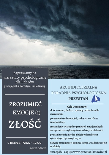 Warsztaty psychologiczne dla liderów "Zrozumieć emocje - złość", Katowice, 7 marca
