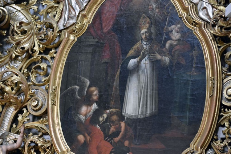 Obraz św. Walentego w wambierzyckiej bazylice.