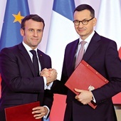 Prezydent Francji Emmanuel Macron i premier Polski Mateusz Morawiecki.