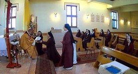 S. Magdalena Żerdzińska podczas uroczystości zaślubin z Jezusem.