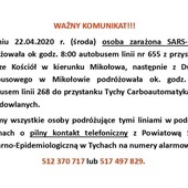 Sanepid w Tychach: autobusami w Orzeszu, Mikołowie i Tychach jechała osoba z koronawirusem. Chodzi o środę