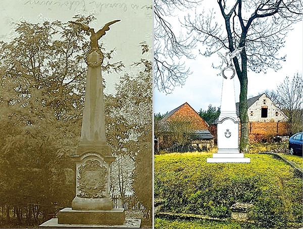Komputerowa wizualizacja starego (z lewej) i przyszłego (z prawej) monumentu.