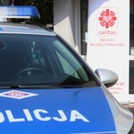 Akcja Policji i Caritas - ze św. Krzysztofem - w Bielsku-Białej 2020