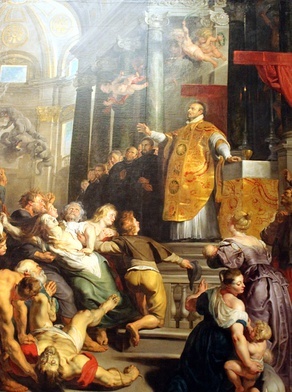 Peter Paul Rubens "Cuda świętego Ignacego", olej na płótnie, 1617 Kunsthistorisches Museum, Wiedeń.