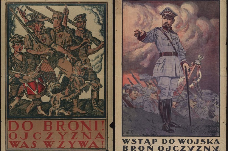 Plakaty nawołujące do walki z bolszewikami.