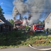 Pożar domu w Nowych Żukowicach.