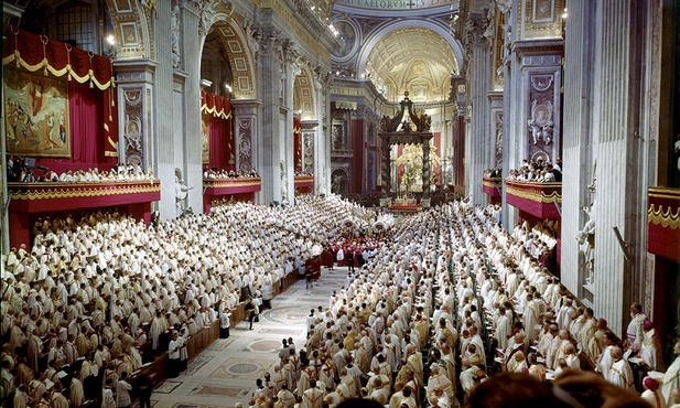 Inauguracja Soboru Watykańskiego II  w bazylice św. Piotra.