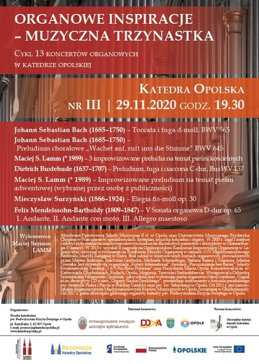 Koncert Macieja Lamma w katedrze opolskiej