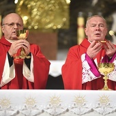 	Msza św. na rozpoczęcie czasu dziękczynienia i misji. Na zdjęciu ks. Ciosek (z lewej) i ks. Kudłacz.