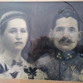 Reprodukcja ślubnego obrazu przedstawiającego  Jana i Stefanię Wózków z Koszyc Małych.