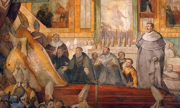 Kanonizacja św. Jacka, fresk w kościele św. Sabiny w Rzymie.