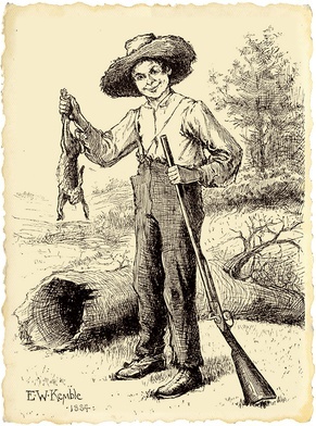 Huck Finn (na ilustracji z pierwszego wydania „Przygód Hucka Finna” z 1884 r.) dziś uznany został za rasitę. 