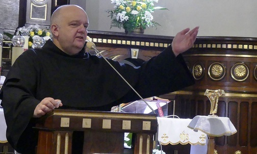 Br. Jan Hruszowiec w kościele Trójcy Przenajświętszej w Bielsku-Białej.