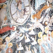 Zmartwychwstanie ciał w dniu sądu ostatecznego  (malowidło  z 1 ćw. XV w., konserwacja 2011 r., Agnieszka i Tomasz Trzosawie).