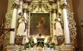 Siecień k. Płocka. Obraz w ołtarzu głównym przedstawiający św. Kajetana przyjmującego z rąk Matki Bożej Dzieciątko Jezus