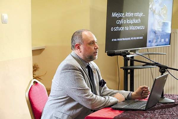 ▲	Jednym z prelegentów  był dr hab. Michał Wardzyński, redaktor naukowy wydawnictwa.