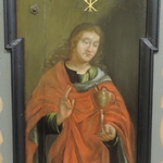 Św. Jan - wizerunek na ławie