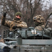 Ukraińscy żołnierze  w okolicy Ługańska.