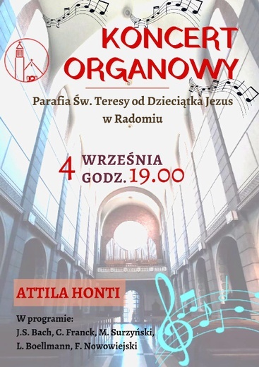 Koncert organowy na radomskich Borkach