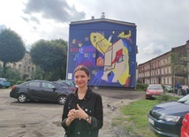 Katowice. Na Załężu ukraińska artystka stworzyła mural - "Bezpieczne miejsce"