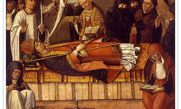 Mistrz San Lázaro
Śmierć św. Marcina z Tours 
olej na desce, pocz. XVI w.
Muzeum Sztuk Pięknych, Walencja