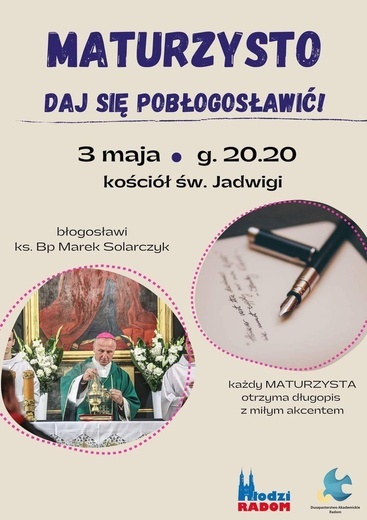 Bp Marek Solarczyk pobłogosławi tegorocznych maturzystów