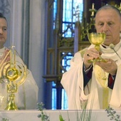 Podczas liturgii został użyty kielich mszalny, który diecezji podczas wizyty w Radomiu ofiarował Jan Paweł II.
