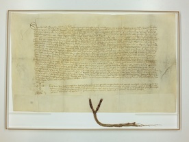 Jeden z dokumentów pergaminowych z XV w.