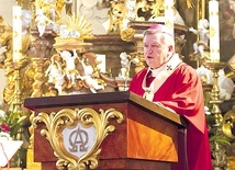 ▲	Metropolita przewodniczył Mszy św. i otworzył festyn, zapraszając do budowania parafialnej wspólnoty.