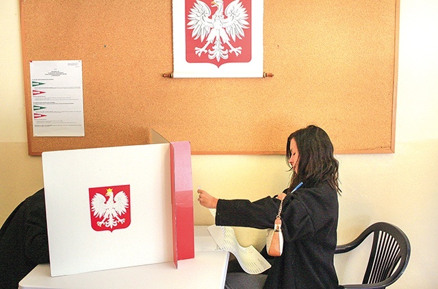 	Głosowanie w Obwodowej Komisji Wyborczej nr 18 w Kędzierzynie-Koźlu.