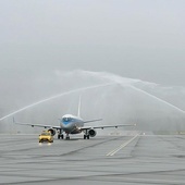 Salut wodny na Kraków Airport