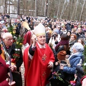 Bp Marek Solarczyk poświęcił wielkanocne palmy.