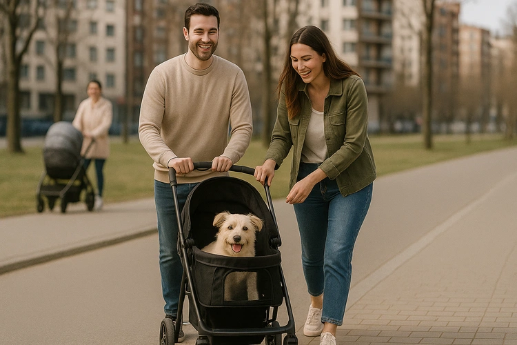 Smycz można odwiesić na haczyk, wózek – pchnąć w przyszłość