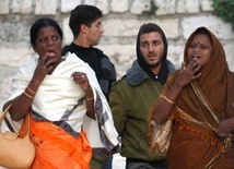 Grupa hinduskich pielgrzymów w Betlejem