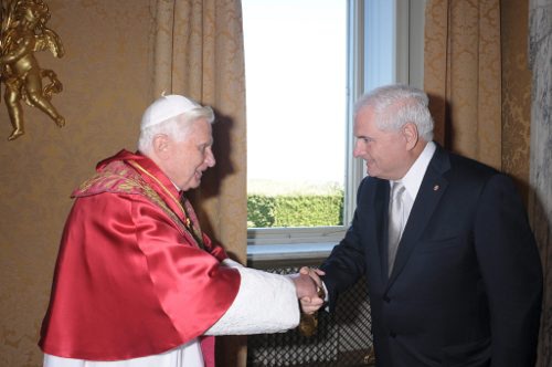 Benedykt XVI i prezydent Panamy