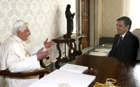 Benedykt XVI i premier Francji Francois Fillon